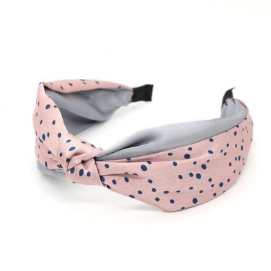 Blush Pink & Grey Spotted Headband by Peace of Mind